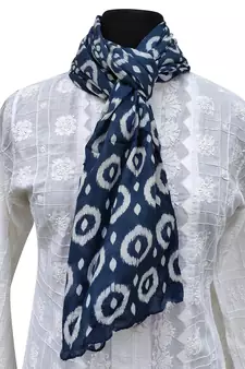 Splendid Muslin Fabric Blue Printed scarf