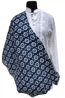 Splendid Muslin Fabric Blue Printed scarf