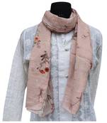 Stunning Muslin Fabric Pink Printed scarf
