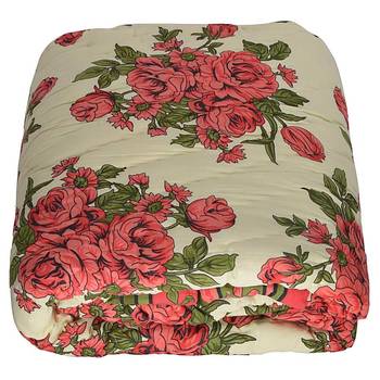 Pink Floral Print Jaipuri Cotton Double Quilt 3
