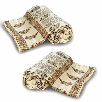 Jaipuri Booti Printed Cotton Double Bed Quilt 1