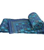 Fancy Design Chequered Blue Double Bed Quilt