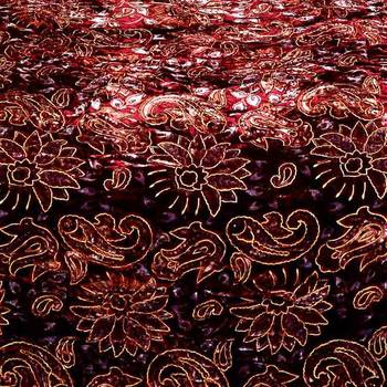 Ethnic Pattern Double Bed Maroon Velvet Quilt 3