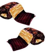 Ethnic Design Maroon Double Bed Velvet Quilts