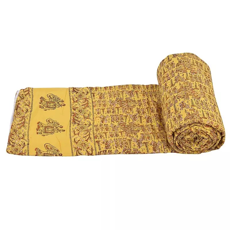 Royal Rajasthani Hand Block Cotton Single Ac Quilt