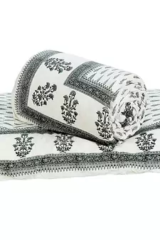 Sanganeri Floral Block Print Single Ac Quilts