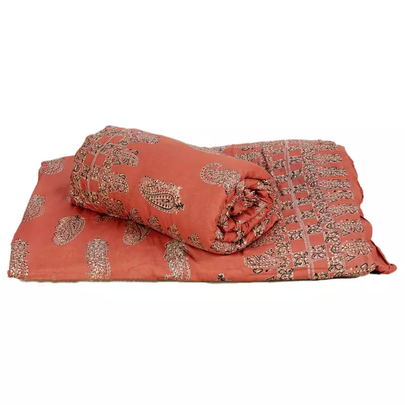 Paisley Design Hand Block Cotton Single Quilt