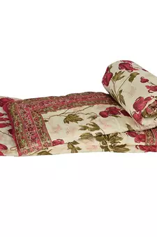 Floral Hand Block Cotton Single Bed Quilts