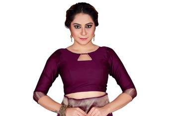 Purple Woven Pure Silk Blend Designer Saree With Unstitched Blouse 4