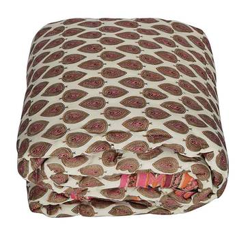 Jaipuri Golden Print Cotton Single Bed Quilt 3