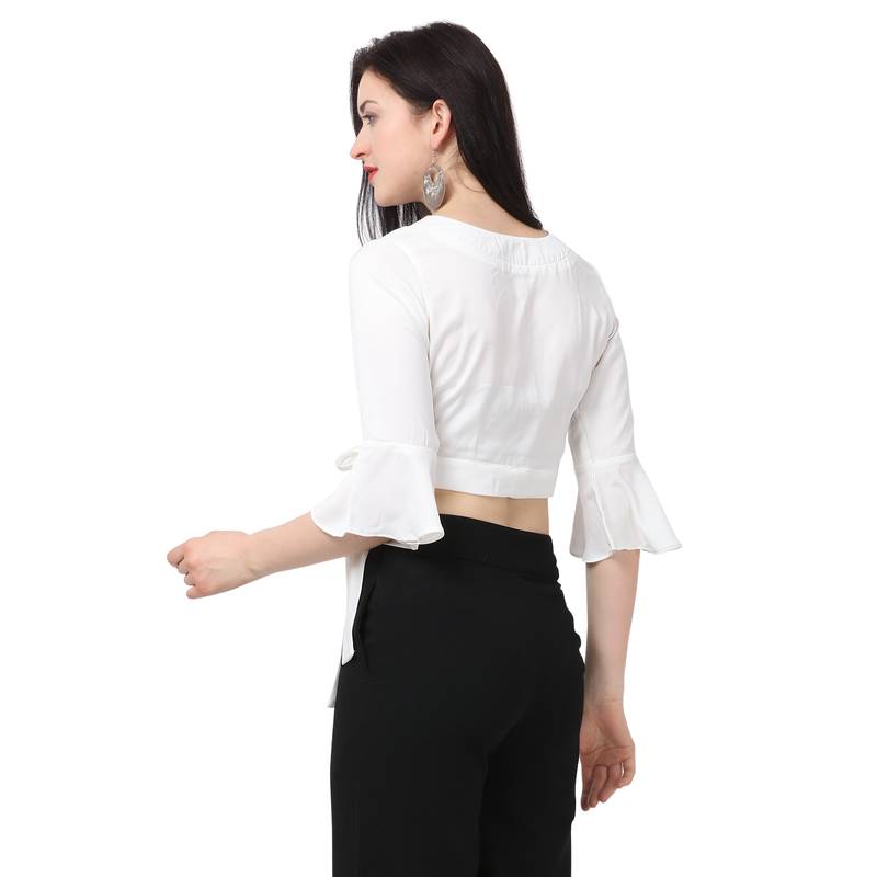 white crop top tie up