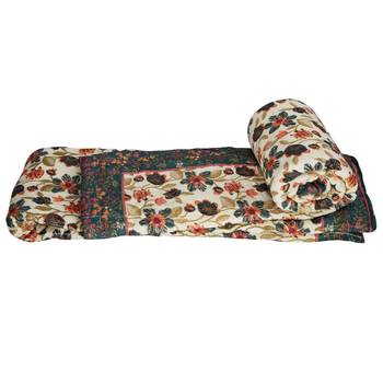 Floral Print Designer Cotton Single Bed Quilt 1