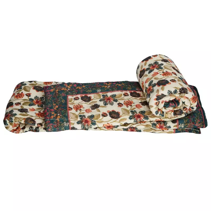 Floral Print Designer Cotton Single Bed Quilt