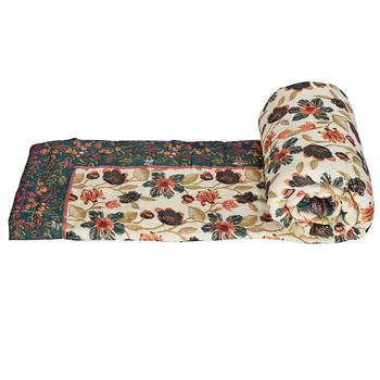 Floral Print Designer Cotton Single Bed Quilt 2