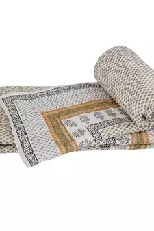 Pure Cotton Sanganeri Print Single Bed Quilts