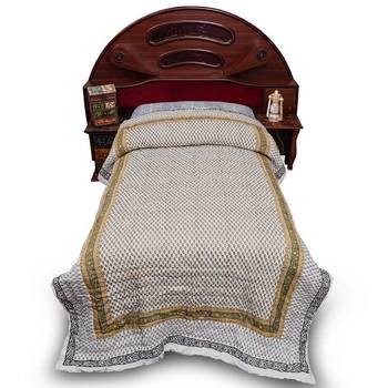 Pure Cotton Sanganeri Print Single Bed Quilts 3