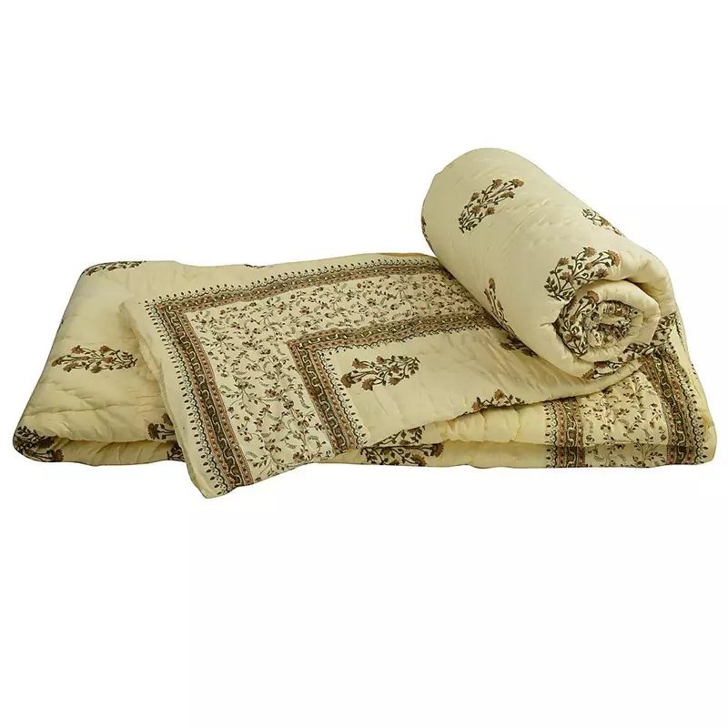 Rajasthani Floral Designer Single Bed Quilts