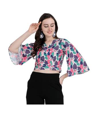 Women Floral Tie-up Crop Top 1