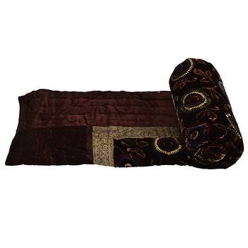Floral Golden Print Single Bed Velvet Quilts 2