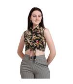 Women Floral Cropped tie up Party Top