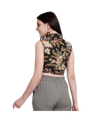 Women Floral Cropped tie up Party Top 2