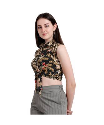 Women Floral Cropped tie up Party Top 4