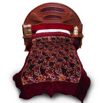 Jaipuri Floral Single Bed Golden Velvet Quilt 2