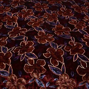 Jaipuri Floral Single Bed Golden Velvet Quilt 3