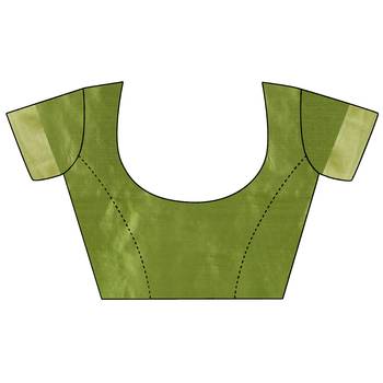 green woven art silk saree with blouse 5