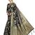Black woven art silk saree with blouse