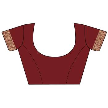Maroon woven art silk saree with blouse 2