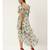 Label Ritu Kumar Blue Cap Sleeves Floral Asymmetric Ruffle Long Dress