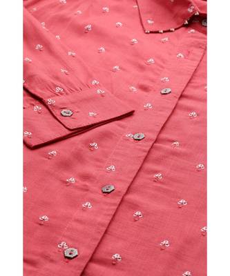 Pink Full Sleeves Long Dress With Camisole by LABEL 4
