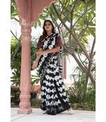 white geometric print tussar silk saree with blouse