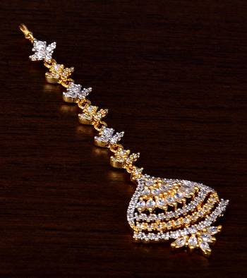 Gold Plated AAA CZ Embellished Maang Tikka MTS152 1