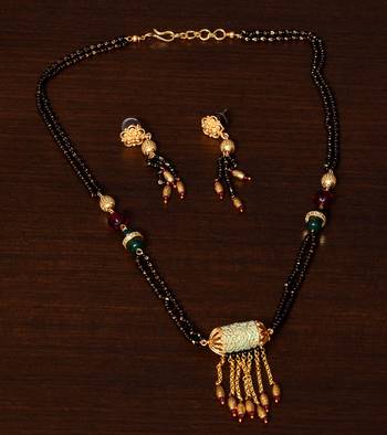 Meenakari Worked Stone Embellished Designer Mangalsutra MS2 1