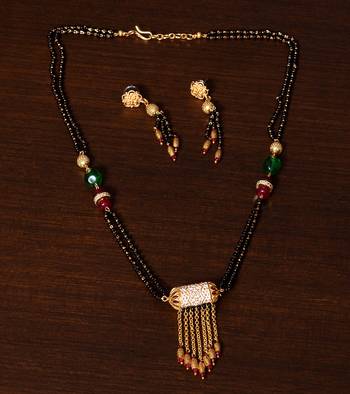 Meenakari Worked Stone Embellished Designer Mangalsutra MS3 1