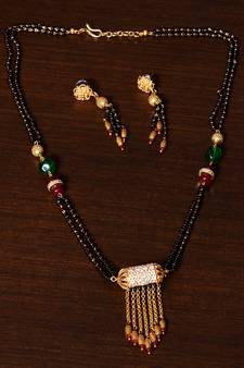 Meenakari Worked Stone Embellished Designer Mangalsutra MS3