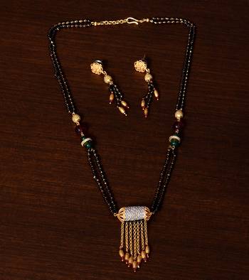 Meenakari Worked Stone Embellished Designer Mangalsutra MS4 1