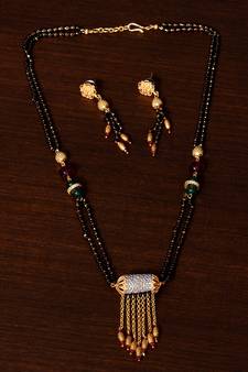 Meenakari Worked Stone Embellished Designer Mangalsutra MS4