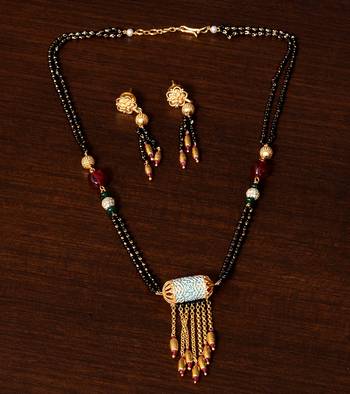 Meenakari Worked Stone Embellished Designer Mangalsutra MS5 1