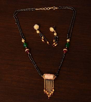 Meenakari Worked Stone Embellished Designer Mangalsutra MS6 1