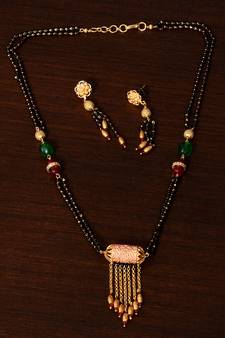 Meenakari Worked Stone Embellished Designer Mangalsutra MS6