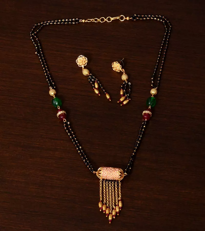Meenakari Worked Stone Embellished Designer Mangalsutra MS6