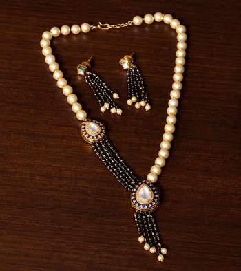 Meenakari Worked Kundan and Pearl Embellished Designer Mangalsutra MS8 1