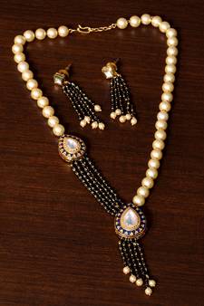 Meenakari Worked Kundan and Pearl Embellished Designer Mangalsutra MS8