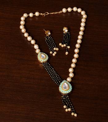 Meenakari Worked Kundan and Pearl Embellished Designer Mangalsutra MS9 1