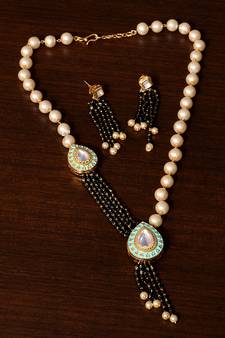 Meenakari Worked Kundan and Pearl Embellished Designer Mangalsutra MS9