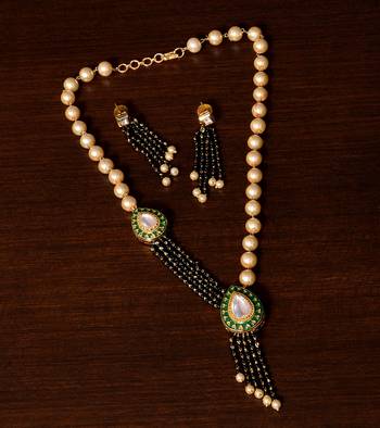 Meenakari Worked Kundan and Pearl Embellished Designer Mangalsutra MS10 1