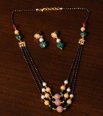 Multi-layered Stone Embellished Designer Mangalsutra MS11 1